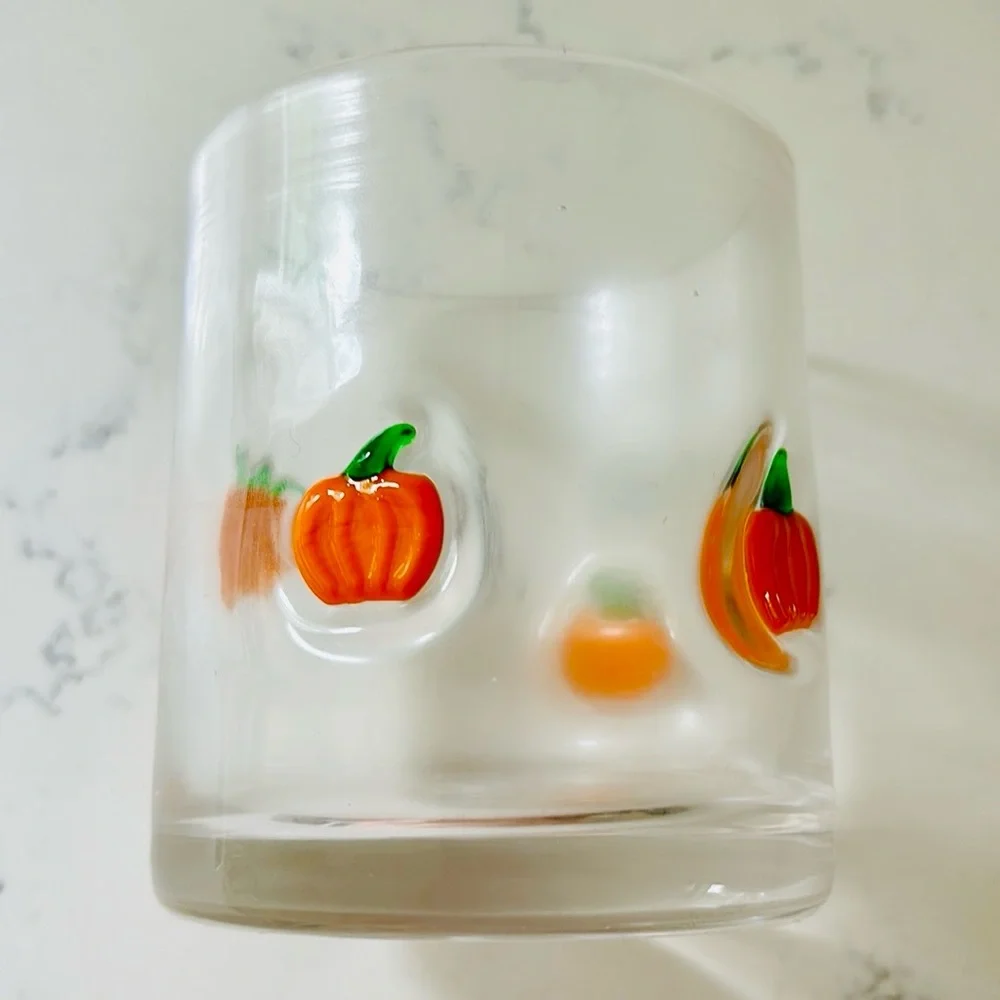 Crate&Barrel Halloween Pumpkin 🎃 Icon Double Old-Fashioned Glass